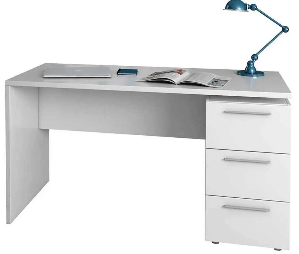 Mesa de ordenador de melamina con 3 cajones Color Blanco Artik 004605A
