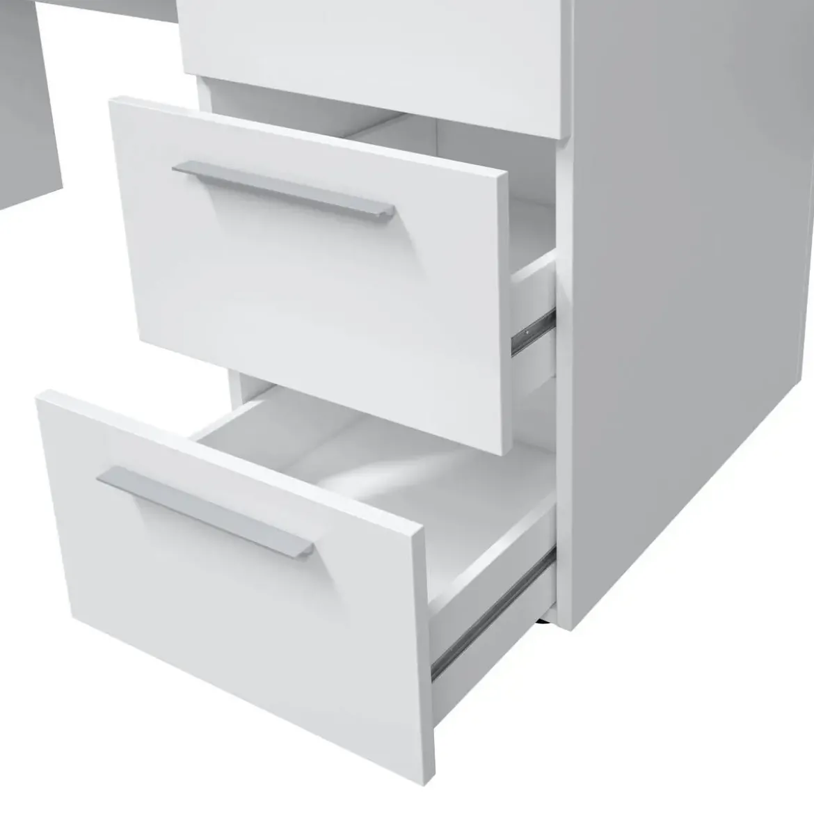 Mesa de ordenador de melamina con 3 cajones Color Blanco Artik 004605A