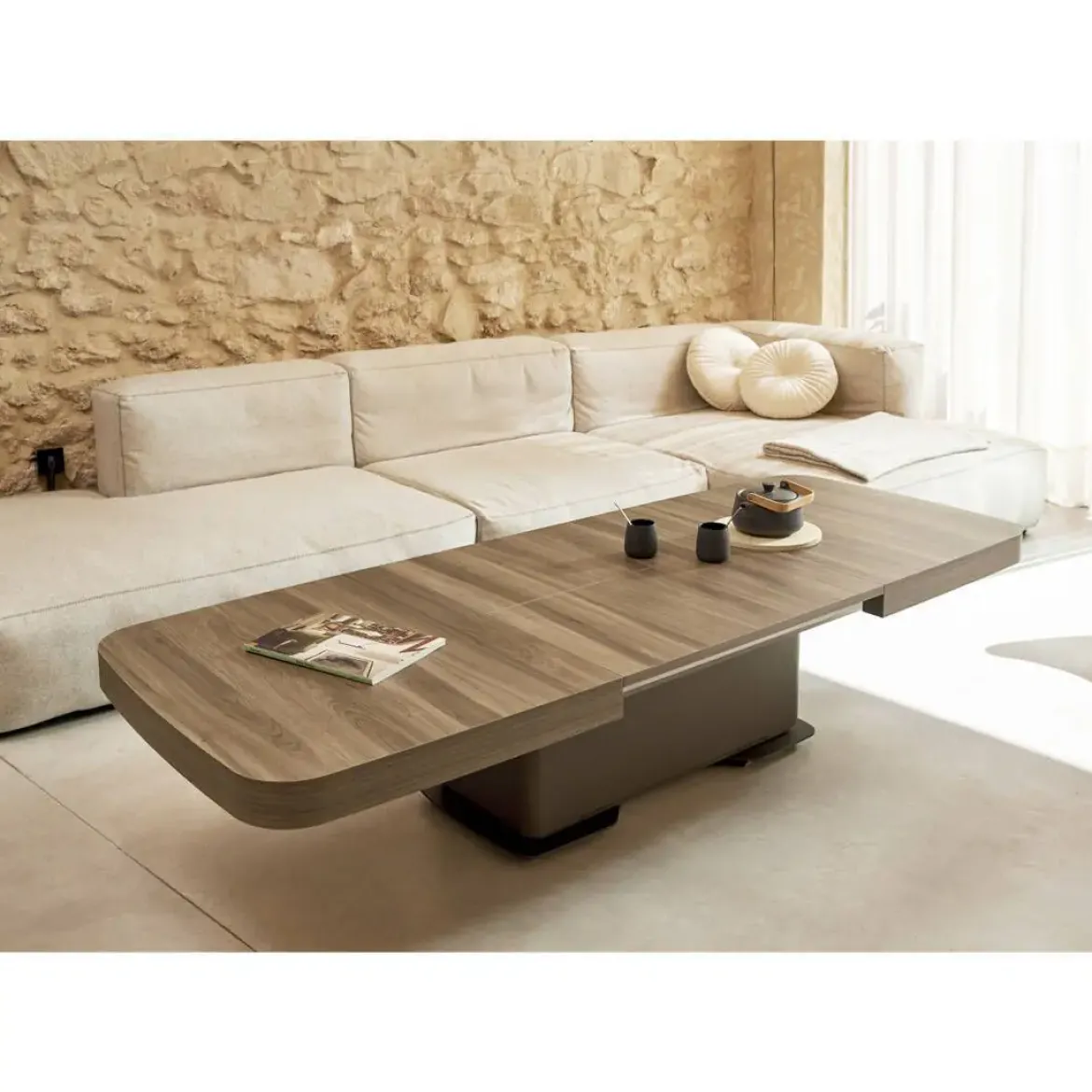 Mesa Elevable y Extensible 120x75 Tapa Melamina ELEGANT