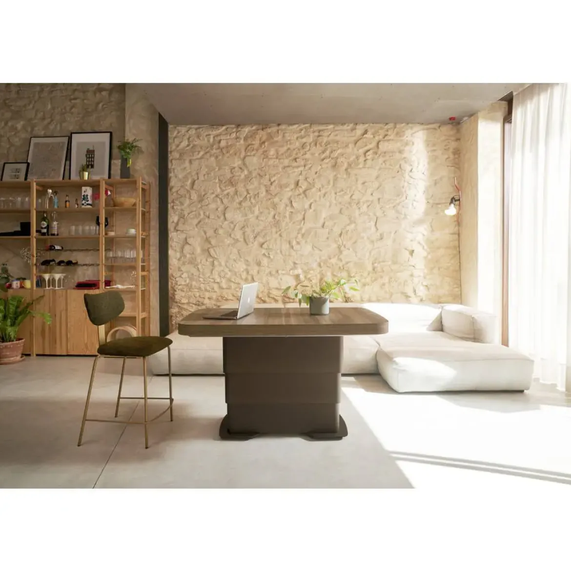 Mesa Elevable y Extensible 120x75 Tapa Melamina ELEGANT