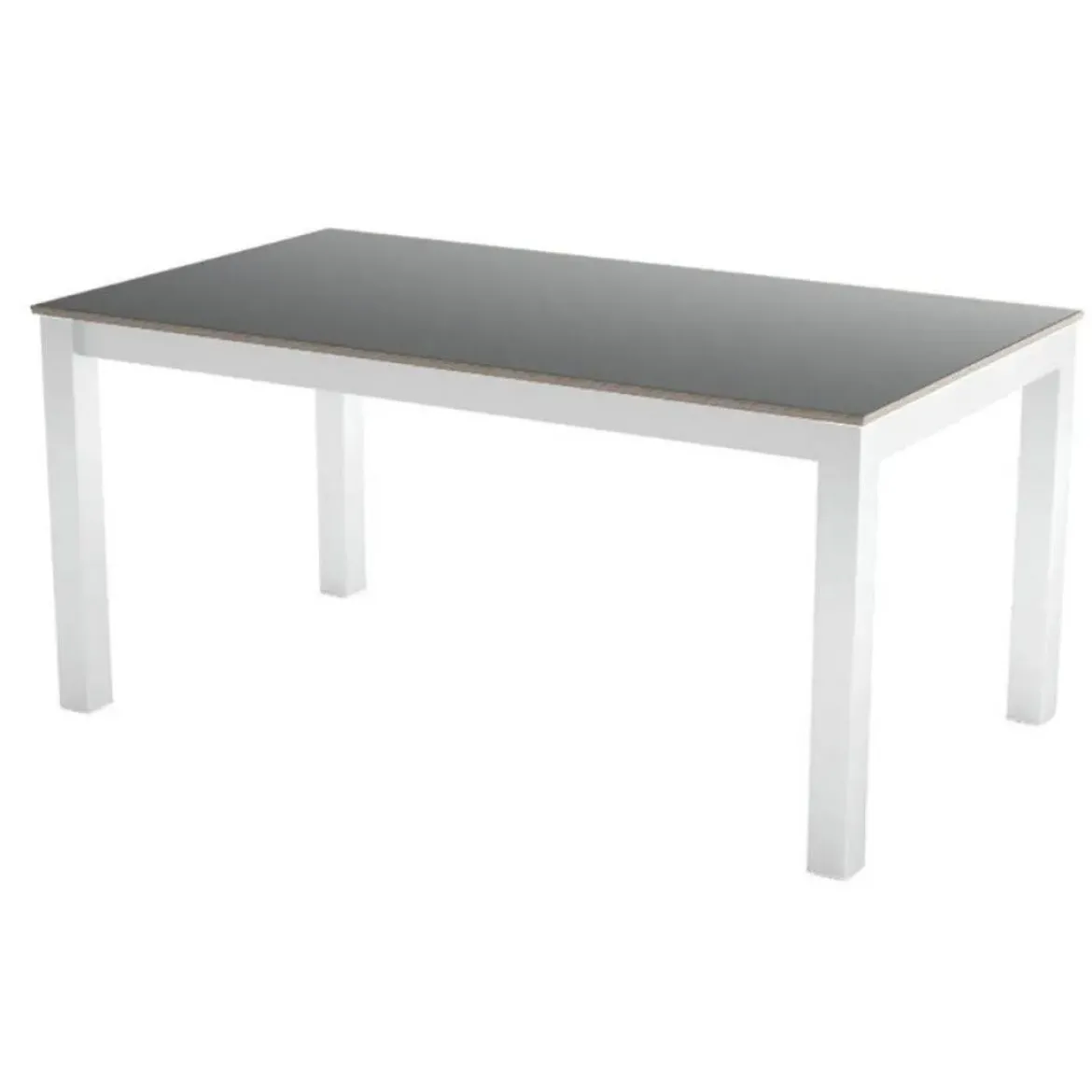 Mesa Extensible con Patas de Acero Epoxi y Tablero de Cristal TOKIO