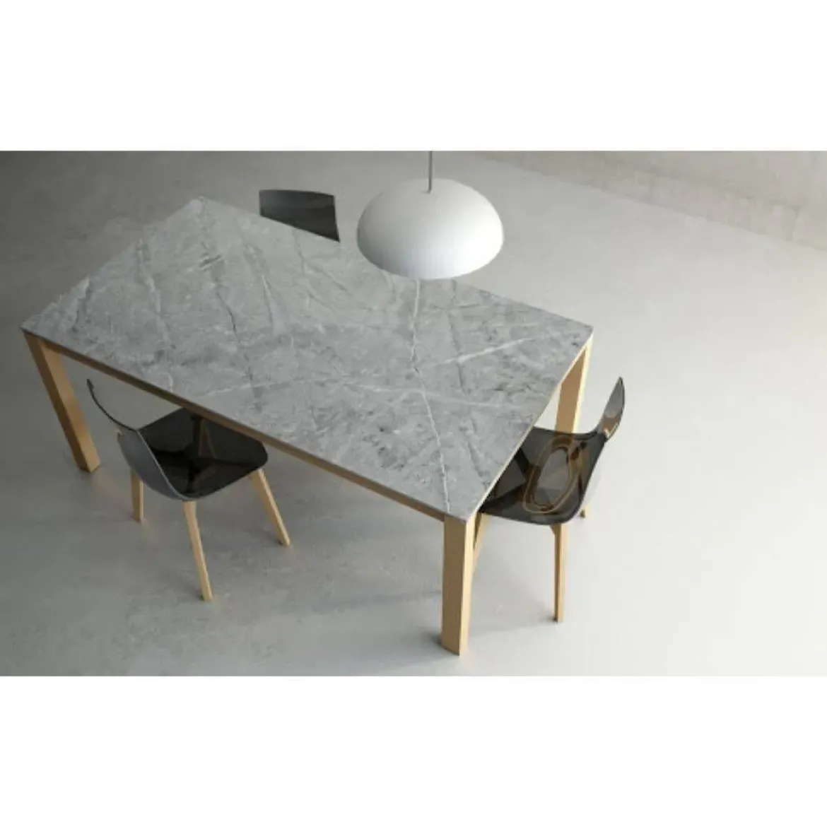 Mesa Extensible con Patas de Madera Tostada y Encimera Vera KERALA
