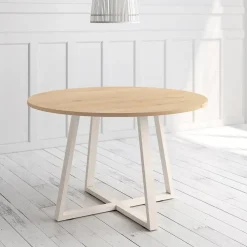 Mesa Lugano Circular 100 cm Estuctura Marfil BOGAL CNG048M