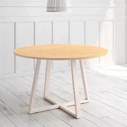 Mesa Lugano Circular 100 cm Estuctura Marfil BOGAL CNG048M
