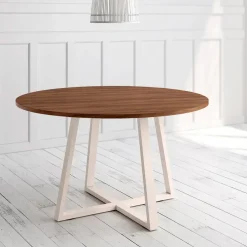 Mesa Lugano Circular 100 cm Estuctura Marfil BOGAL CNG048M