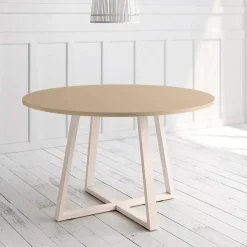 Mesa Lugano Circular 100 cm Estuctura Marfil BOGAL CNG048M