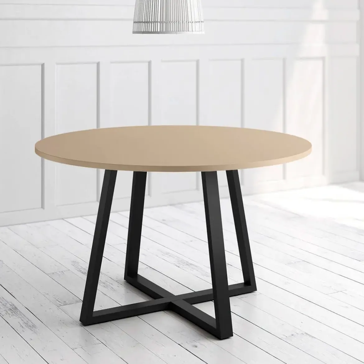 Mesa Lugano Circular 100 cm Estuctura Negra BOGAL CNG048N