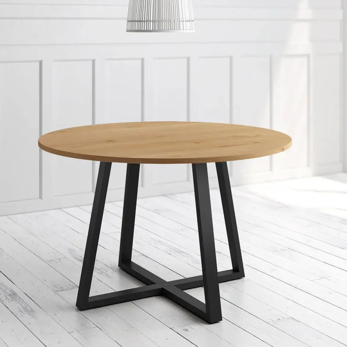 Mesa Lugano Circular 100 cm Estuctura Negra BOGAL CNG048N