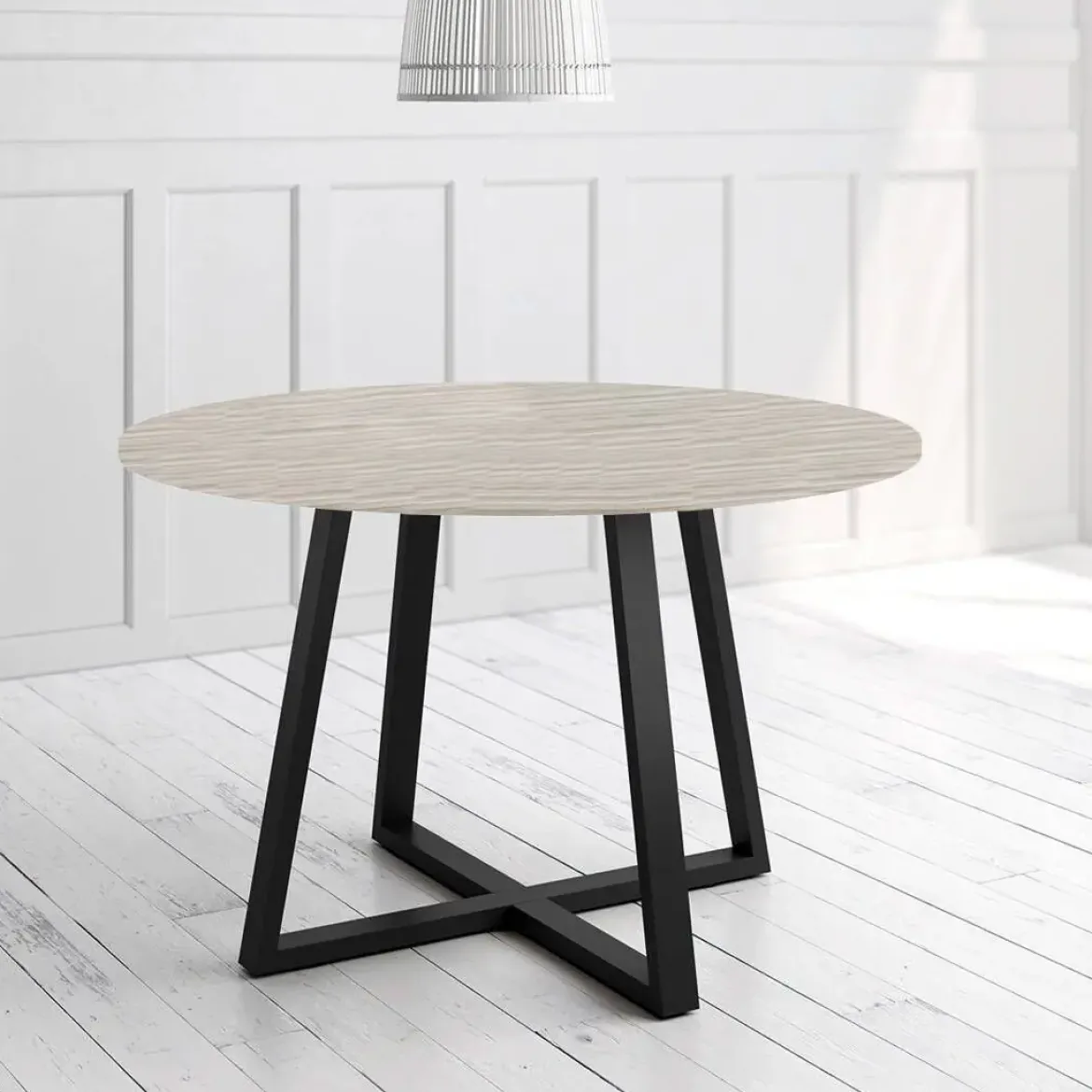 Mesa Lugano Circular 100 cm Estuctura Negra BOGAL CNG048N