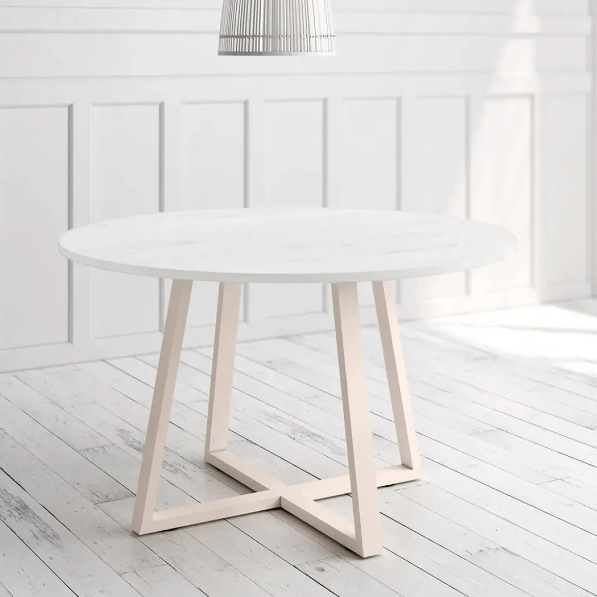 Mesa Lugano Circular 120 cm Estuctura Marfil BOGAL CNG049M