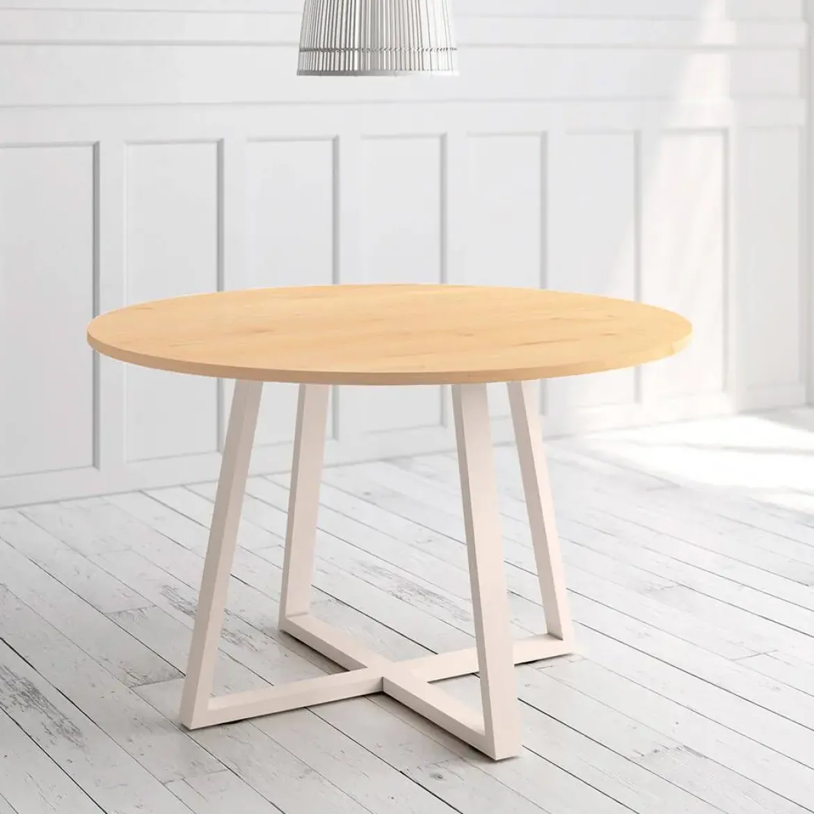 Mesa Lugano Circular 120 cm Estuctura Marfil BOGAL CNG049M