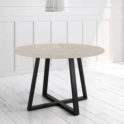Mesa Lugano Circular 120 cm Estuctura Negra BOGAL CNG049N