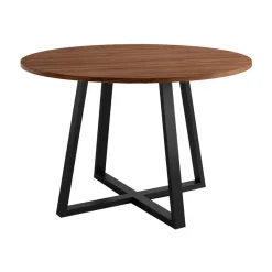Mesa Lugano Circular 120 cm Estuctura Negra BOGAL CNG049N