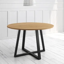 Mesa Lugano Circular 120 cm Estuctura Negra BOGAL CNG049N