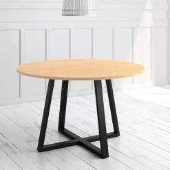 Mesa Lugano Circular 120 cm Estuctura Negra BOGAL CNG049N