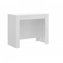 Mesa multifunción extensible de melamina blanca con 5 posiciones 004580BO