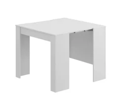 Mesa multifunción extensible de melamina blanca con 5 posiciones 004580BO