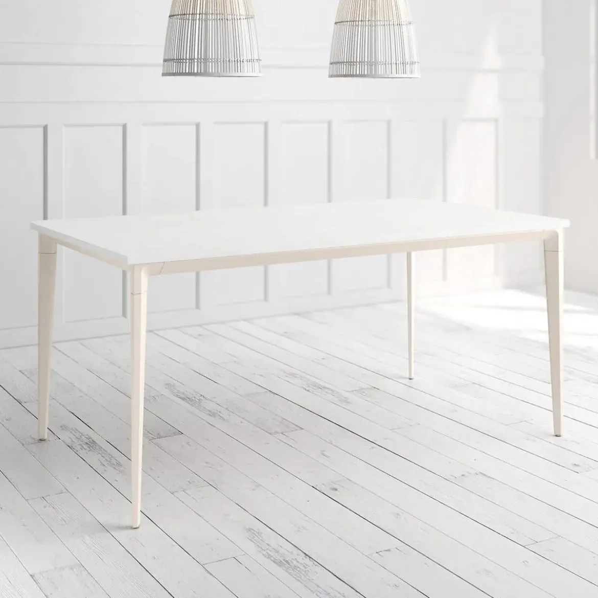 Mesa Ness Cuadrada 90 cm Estuctura Marfil BOGAL CNG080M