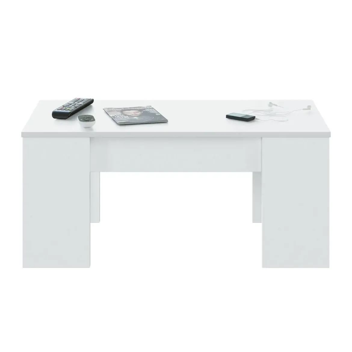 Mesa para centro con tapa elevable blanca artik 001640A