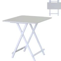 Mesa Plegable Acabado Blanco Estructura en Madera 311938