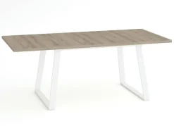 Mesa Rectangular Extensible 140x90 cm con Patas Metálicas Trapecio M800