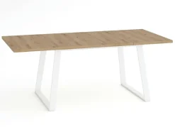 Mesa Rectangular Extensible 140x90 cm con Patas Metálicas Trapecio M800