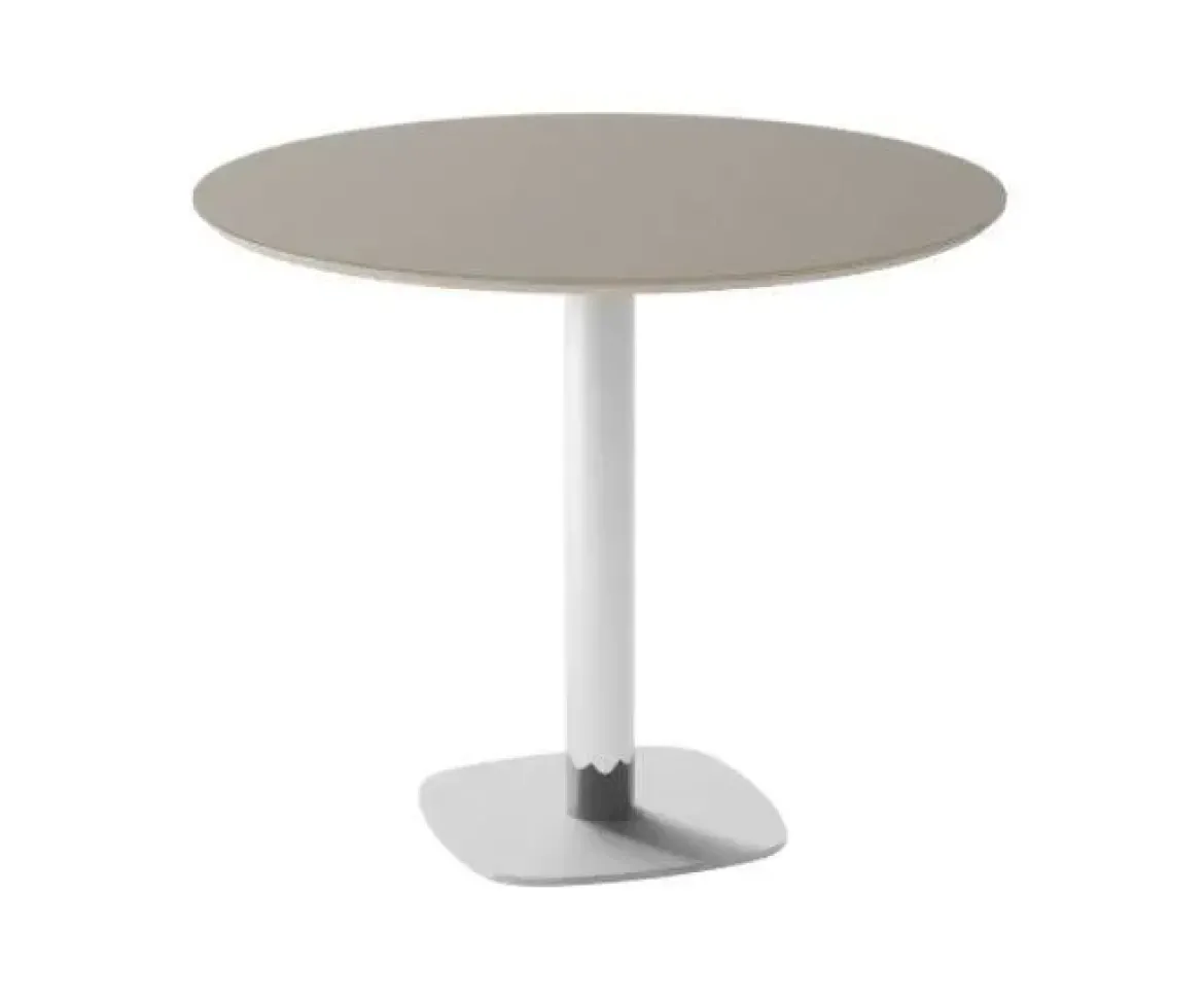 Mesa redonda 90 cm Encimera Cristal y Pata en Acero CIRCUS