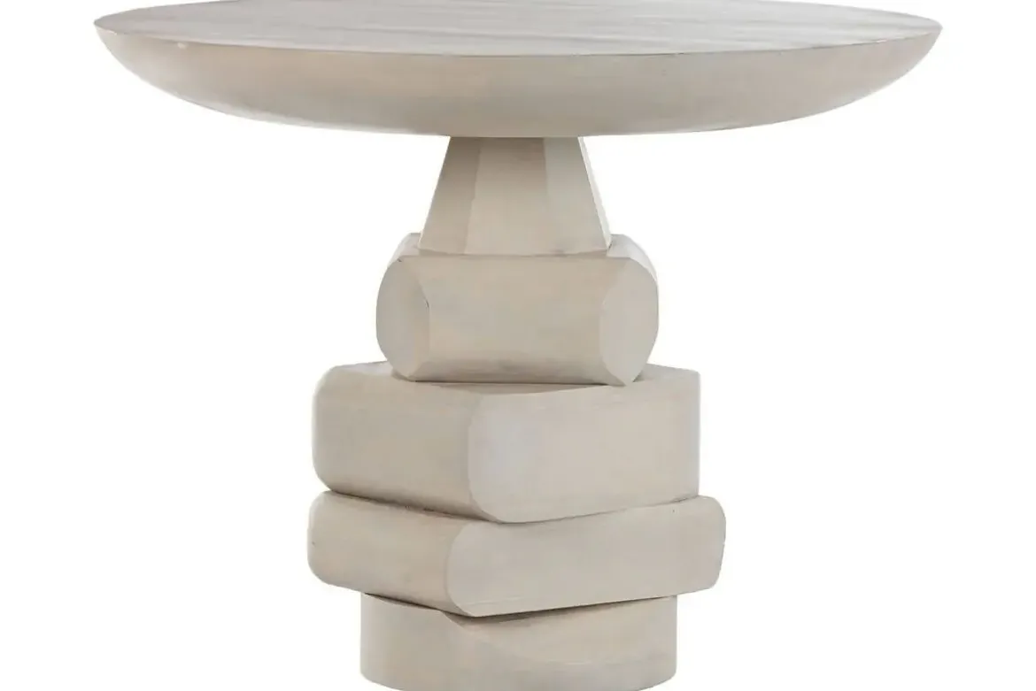 Mesa Redonda Comedor de Madera de Mango 100x76cm MB-213347