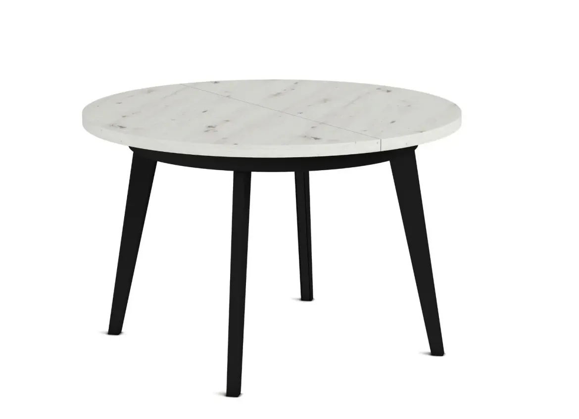 Mesa Redonda Extensible 100 cm con Patas Metálicas Inclinadas M816