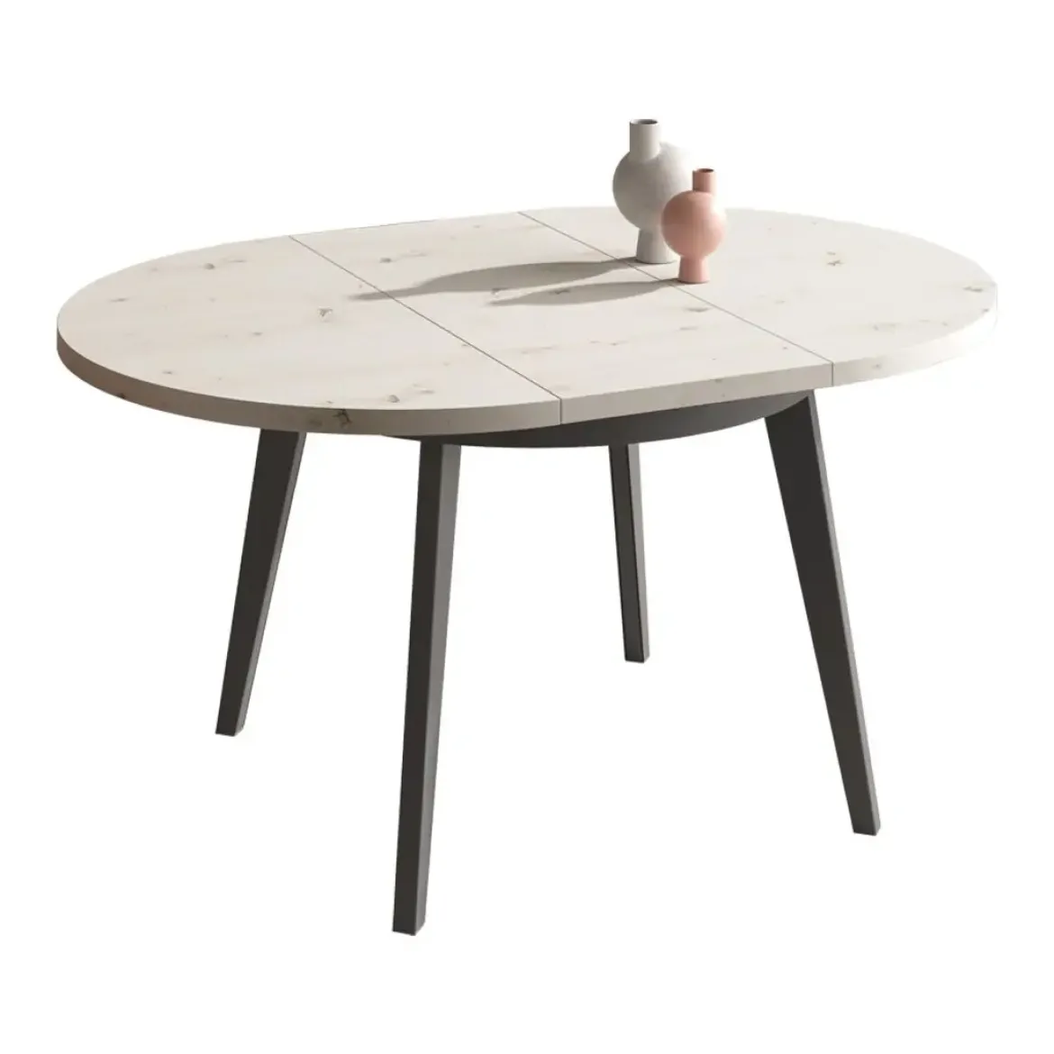 Mesa Redonda Extensible 100 cm con Patas Metálicas Inclinadas M816