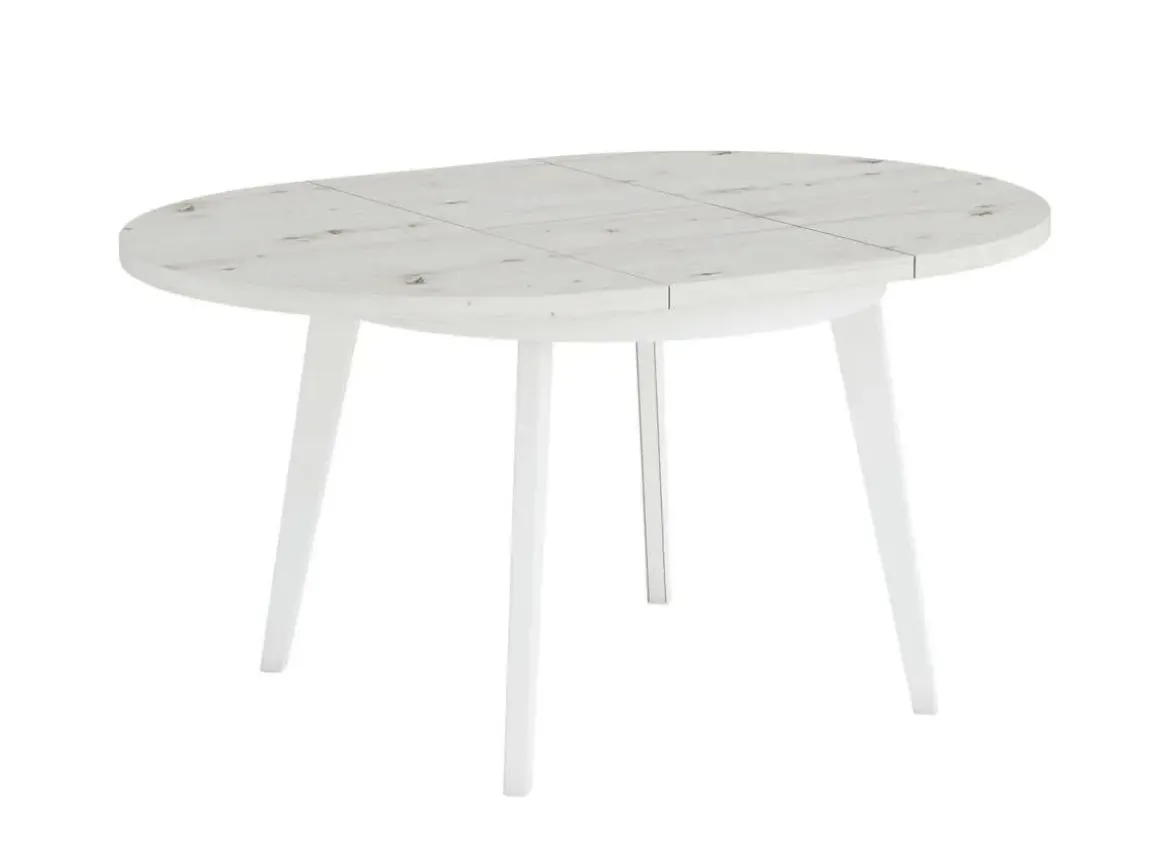 Mesa Redonda Extensible 100 cm con Patas Metálicas Inclinadas M816
