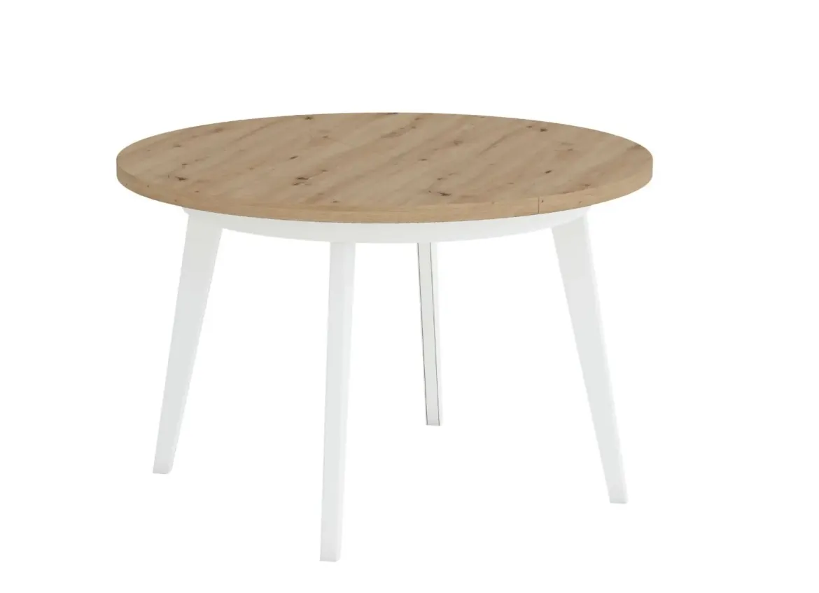 Mesa Redonda Extensible 100 cm con Patas Metálicas Inclinadas M816
