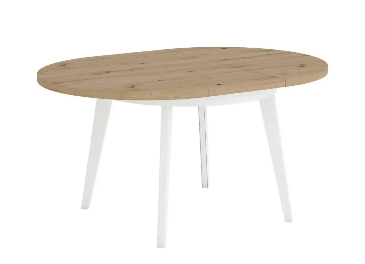 Mesa Redonda Extensible 100 cm con Patas Metálicas Inclinadas M816