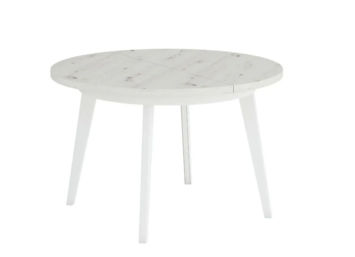 Mesa Redonda Extensible 100 cm con Patas Metálicas Inclinadas M816