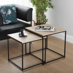 Mesas Auxiliares Set 2 de MDF y Hierro CAMBRIDGE 15810522