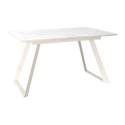Mesa Sena Extensible de 140 cm de Porcelana con Estructura Marfil BOGAL CNG086M
