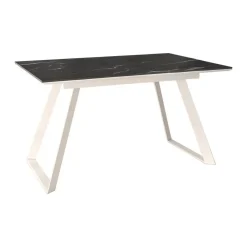 Mesa Sena Extensible de 140 cm de Porcelana con Estructura Marfil BOGAL CNG086M