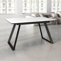 Mesa Sena Extensible de 140 cm de Porcelana con Estructura Negra BOGAL CNG086N