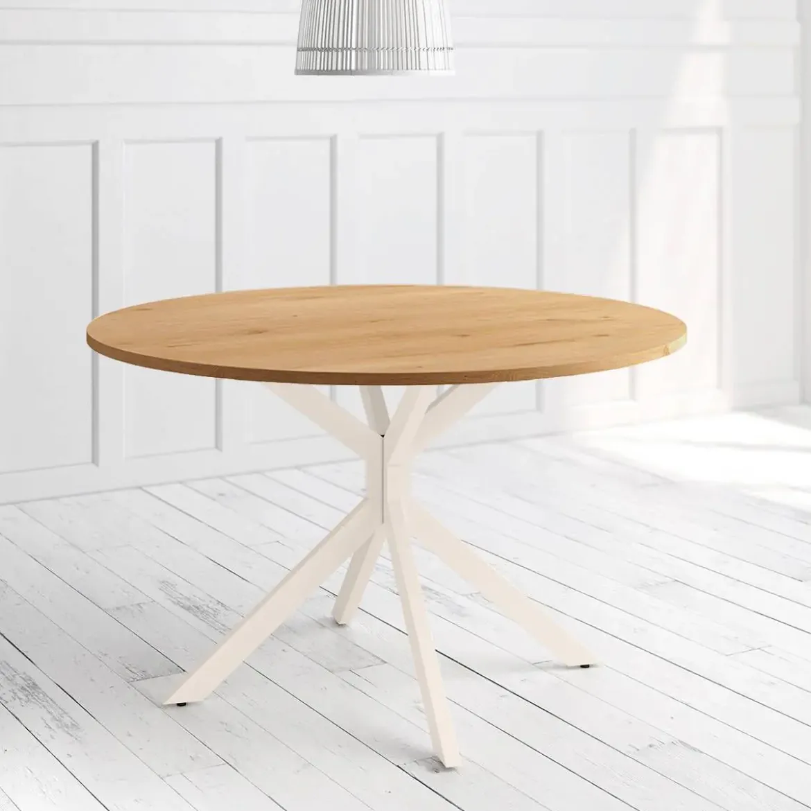 Mesa Wako Circular 100 cm Estuctura Marfil BOGAL CNG050M