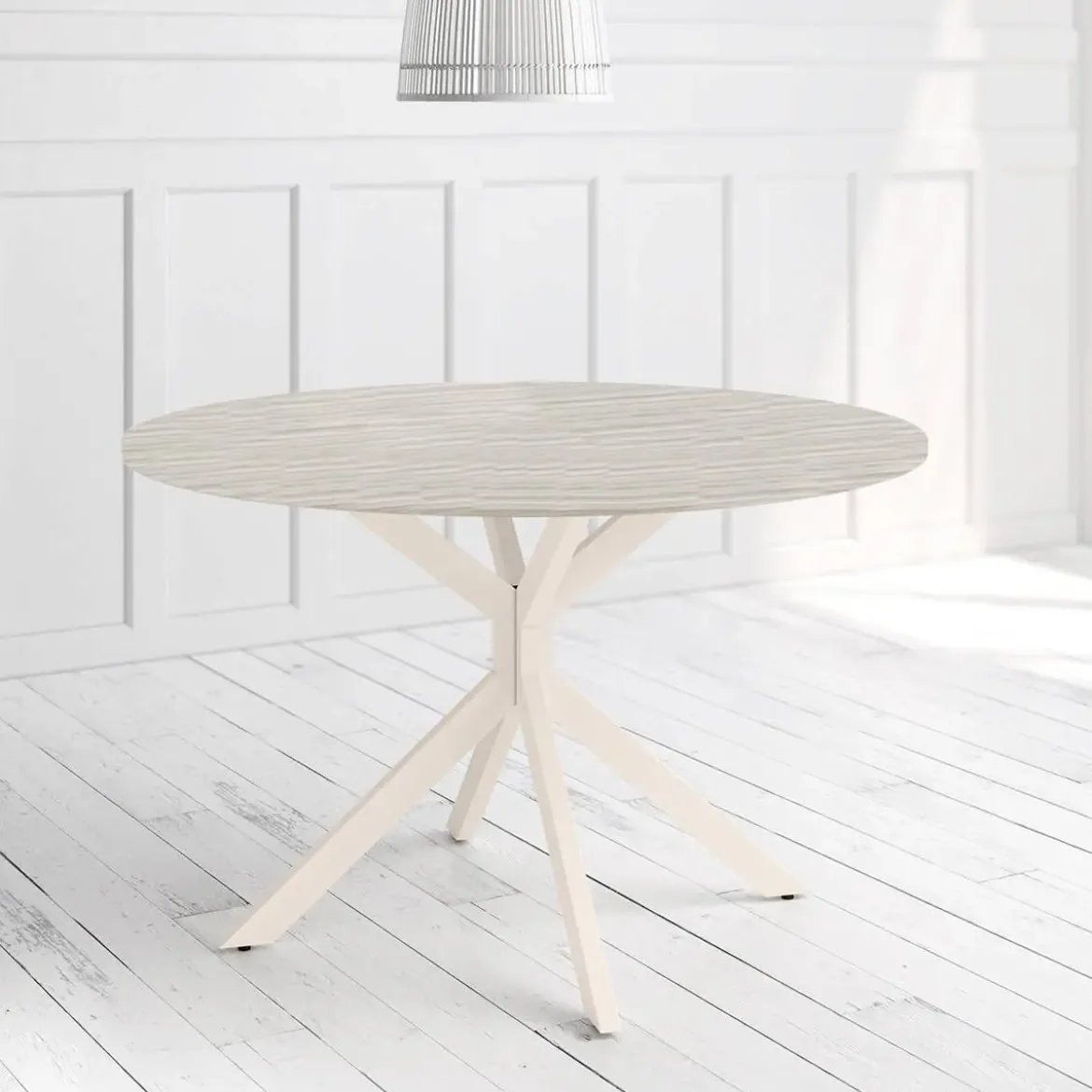 Mesa Wako Circular 100 cm Estuctura Marfil BOGAL CNG050M