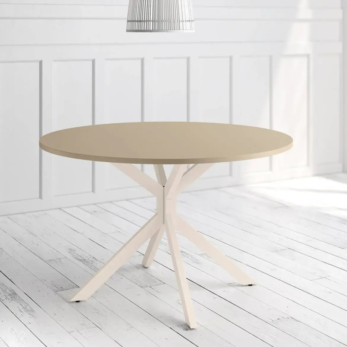 Mesa Wako Circular 120 cm Estuctura Marfil BOGAL CNG051M