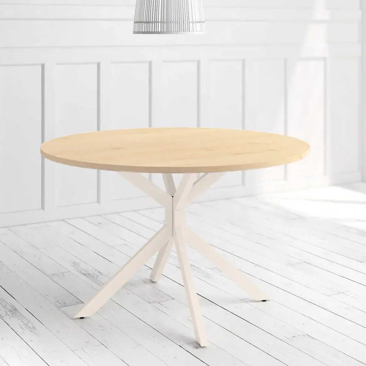 Mesa Wako Circular 120 cm Estuctura Marfil BOGAL CNG051M