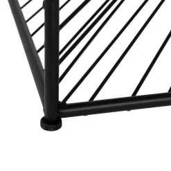 Mesita Auxiliar Negra 45 cm de Metal y Cristal Diseño Cuadrado 615016