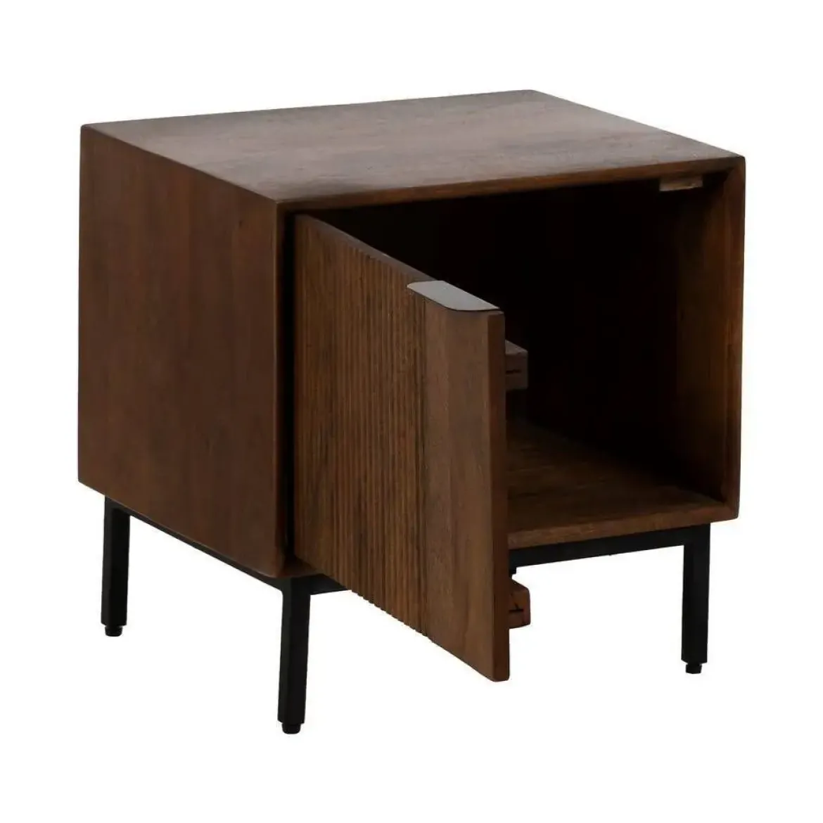 Mesita de Dormitorio en Madera de Mango y Hierro 50 cm 612714