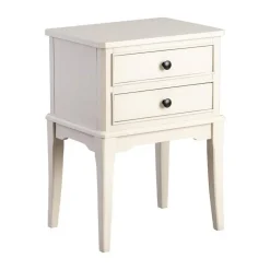 Mesita de Noche 2 Cajones de Madera de Pino Gris Claro 615277