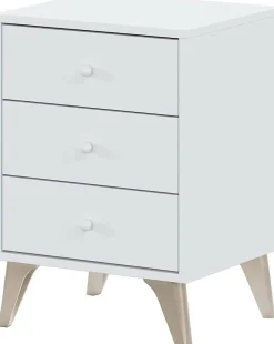 Mesita de noche color blanco artik de elegante melamina 007803A