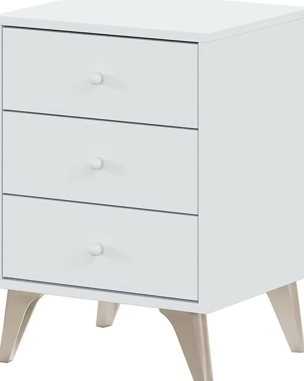 Mesita de noche color blanco artik de elegante melamina 007803A