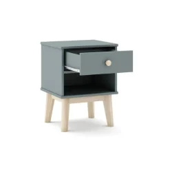 Mesita de Noche con Cajón color Verde Kaki ESTEBAN