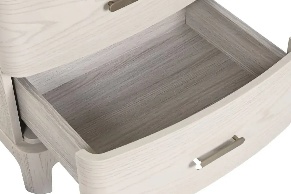 Mesita de Noche con 2 Cajones MDF y Metal MB-220062