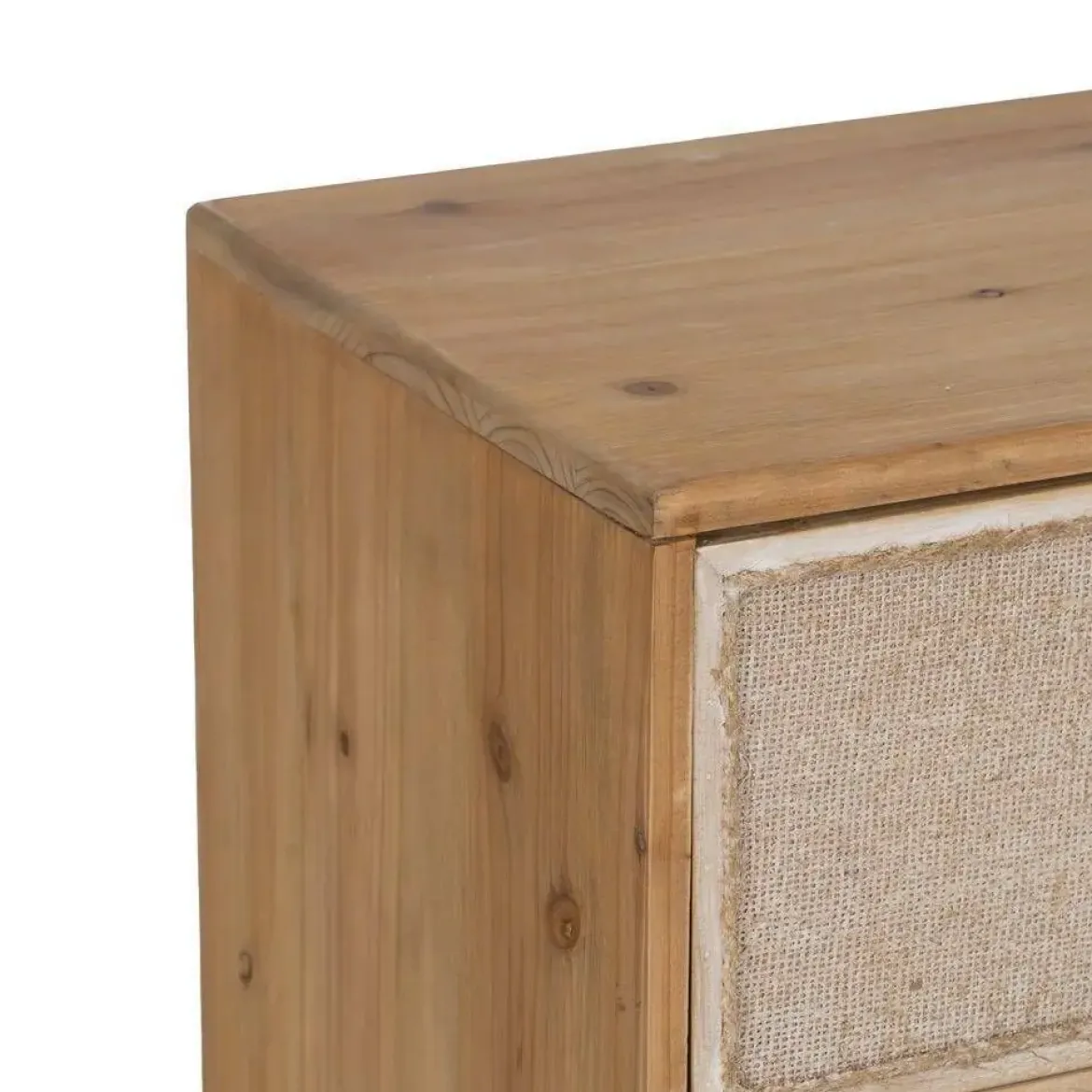 Mesita de Noche de Madera Natural con 3 Cajones 611306